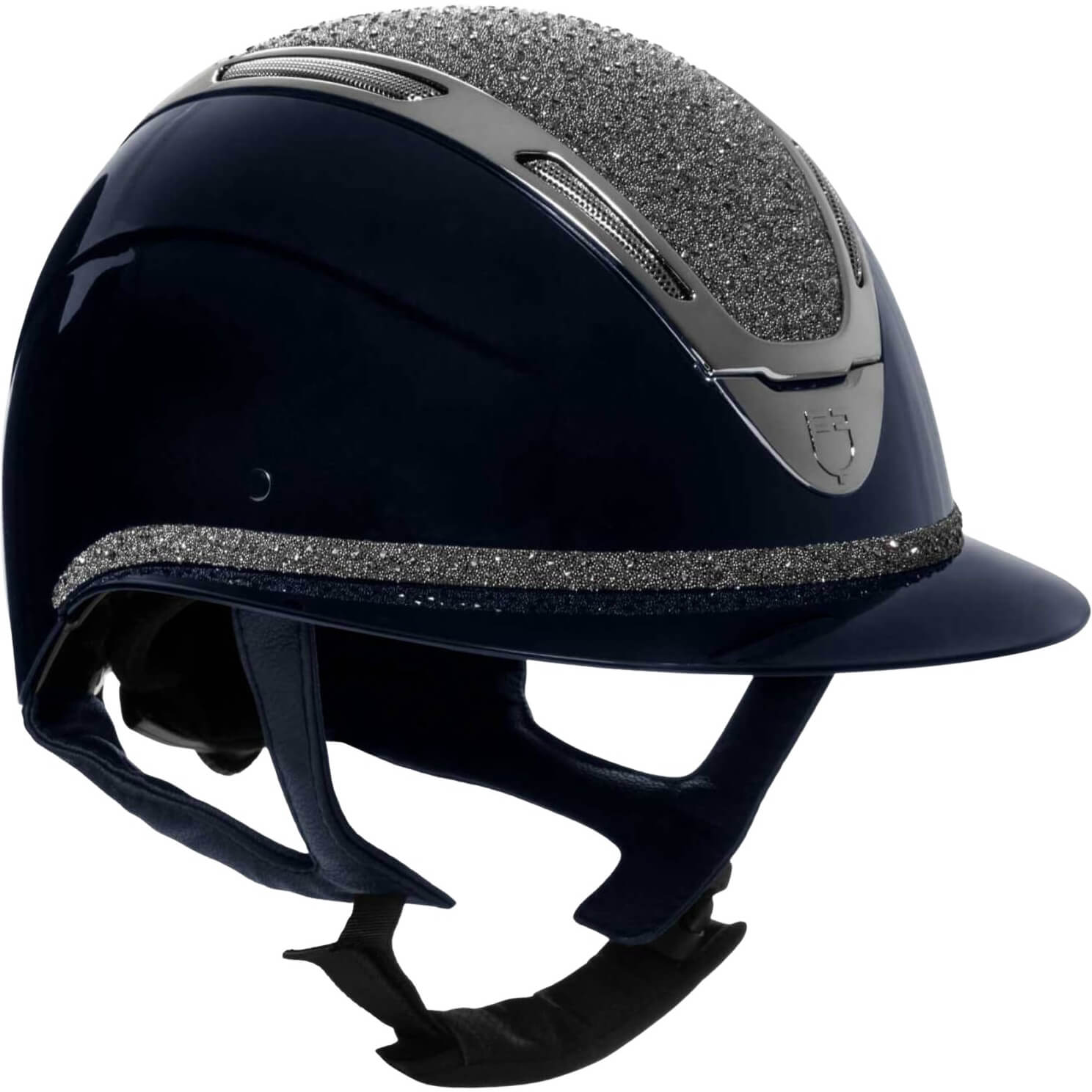 Equestro Reithelm Damen Apocalypse Glossy Rhinestones, Wide Visor