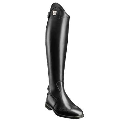 Tucci Women's Riding Boots Marilyn with Budapester Hole Pattern, Black