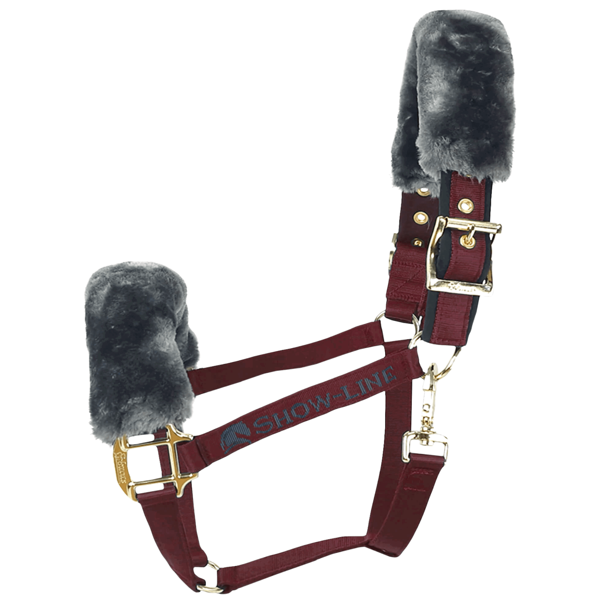 Bucas Halfter Half Fur Show Line, Nylonhalfter, mit Kunstfell