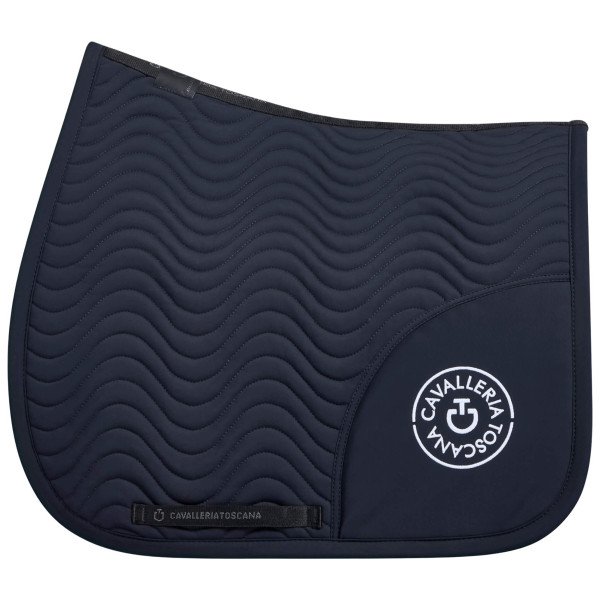 Cavalleria Toscana Saddle Pad CT Double Orbit Wave Quilted SS24, Dressage Saddle Pad