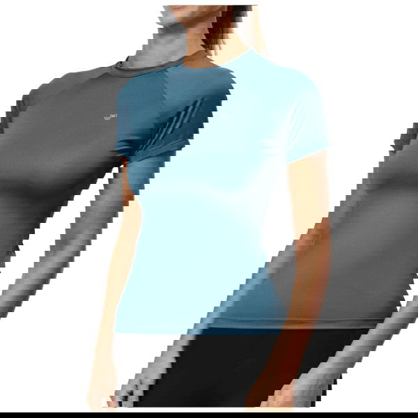 Equestrian Stockholm Women's Training Shirt Dynamic Base Layer Teal Blue, short-sleeved