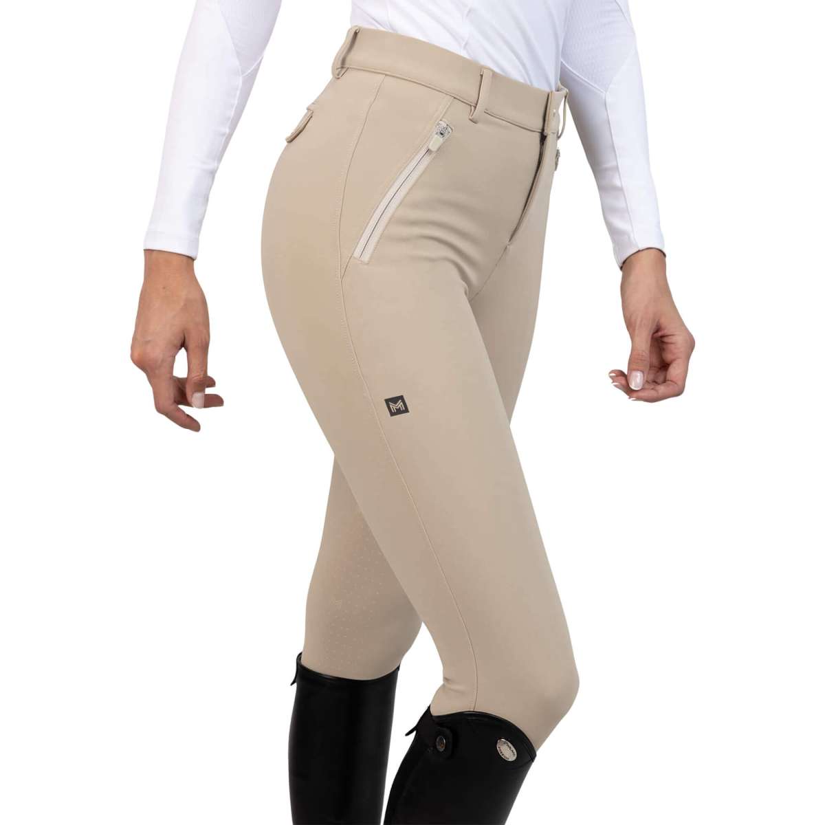 slim fit dress slacks Yagya Compression Pull-On Breeches L / Tan / Full main image 0