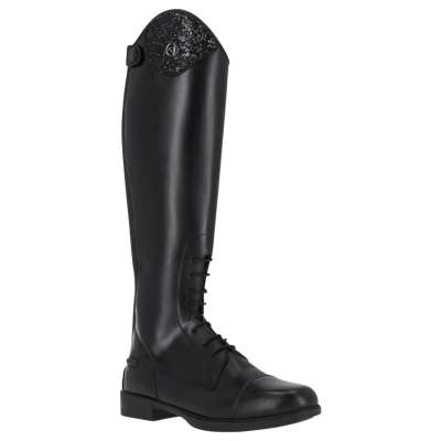 QHP Reitstiefel Romy Junior, Lederreitstiefel, Mädchen, Damen, Schwarz