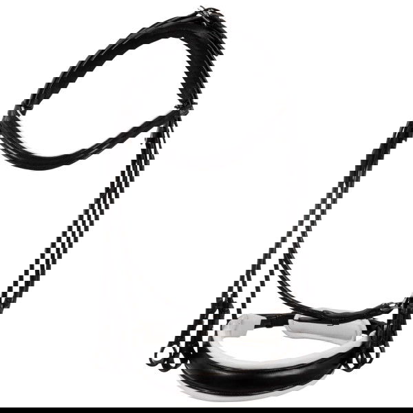 Acavallo Double Bridle Parnaso, Swedish Noseband, Anatomical, Round Stitched, with Reins