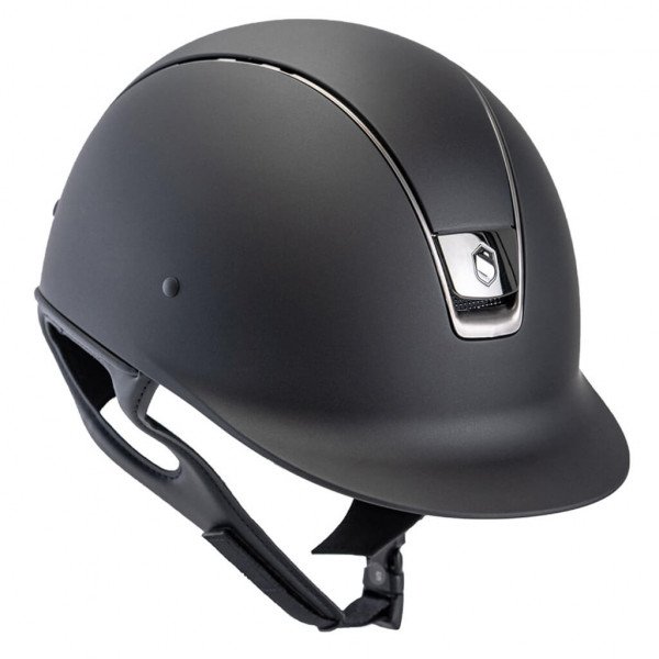 Samshield Riding Helmet Classic Shadowmatt, Trim Titanium, Blazon Black Chrome