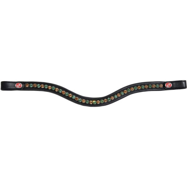 Kieffer Browband Flexiloop, Quick-Release Buckle, 8 mm Crystals, Black