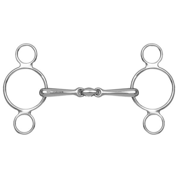 Waldhausen 3-Ring Trense, massiv, Edelstahl, doppelt gebrochen