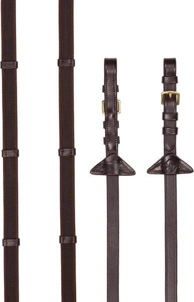 LeMieux Reins Rubber Grip Continental, Rubber Reins, with Leather Hand Grips