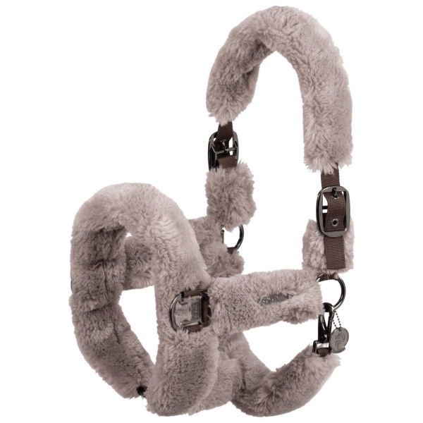 Eskadron Headcollar Double Pin Complete Faux Fur Platinum FW24, Faux Fur Halter, Transport Halter