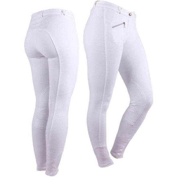 QHP Women's Riding Breeches Adult, Knee patches, Fabric