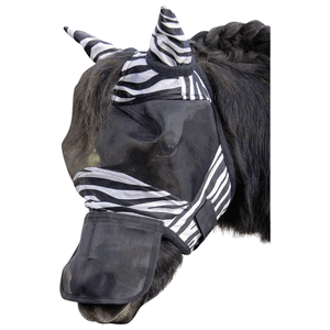 HKM Fliegenmaske Zebra Shetty, abnehmbarer Nüsternschutz, mit Ohren, Fliegenschutzmaske HKM Fliegenmaske Zebra Shetty, abnehmbarer Nüsternschutz, mit Ohren, Fliegenschutzmaske