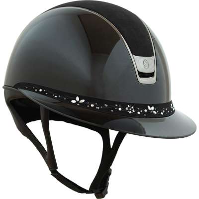 Samshield Riding Helmet MS 2.0 SG,Top Alcantara, FB Flower Sw Jewelry Majestic Trim+Blazon Blk Chrme