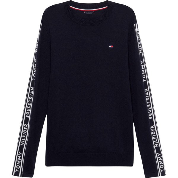 Tommy Hilfiger Equestrian Men´s Sweater Seattle Jacquard Logo SS24, Round Neck Sweater