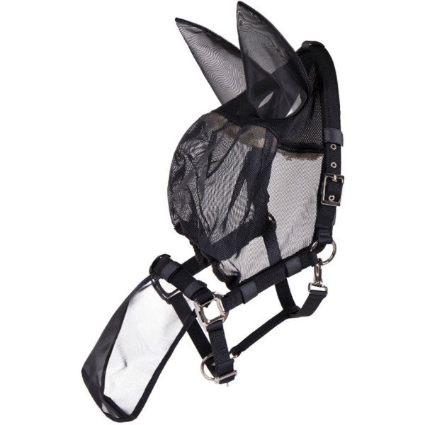 QHP Halfter mit Fliegenmaske Combi, mit Ohrenschutz