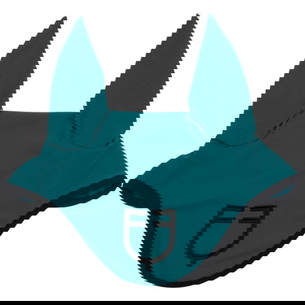 Equestro Fliegenhaube Stretch Black Line, Fliegenmütze, Fliegenohren