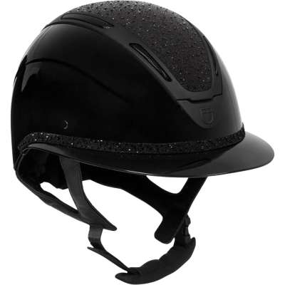 Equestro Reithelm Damen Apocalypse Glossy Rhinestones, Wide Visor