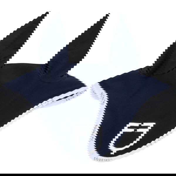 Equestro Fly Bonnet Technical Fabric with Logo, Fly Cap, Fly Ears