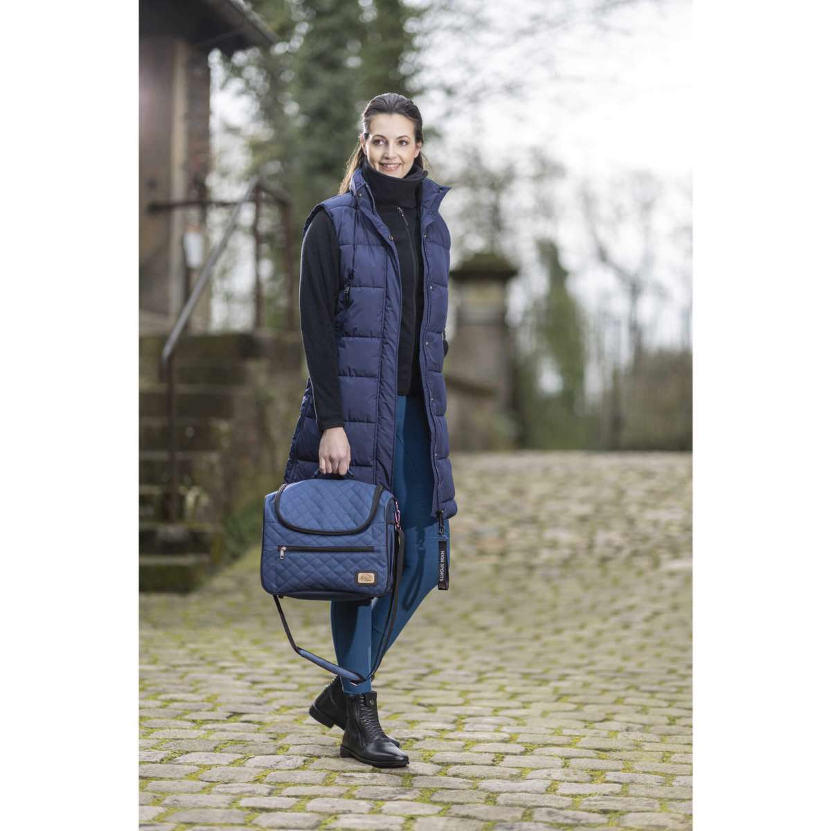 HKM Unisex Berry Putztasche In Taupe/Goldgelb - Mit Abnehmbarem Schultergurt