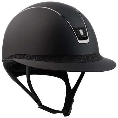 Samshield Riding Helmet MS 2.0 Shadowmatt ,Top Paint, FB + Blazon Crystal Fabric Blk,Trim Blk Chrome