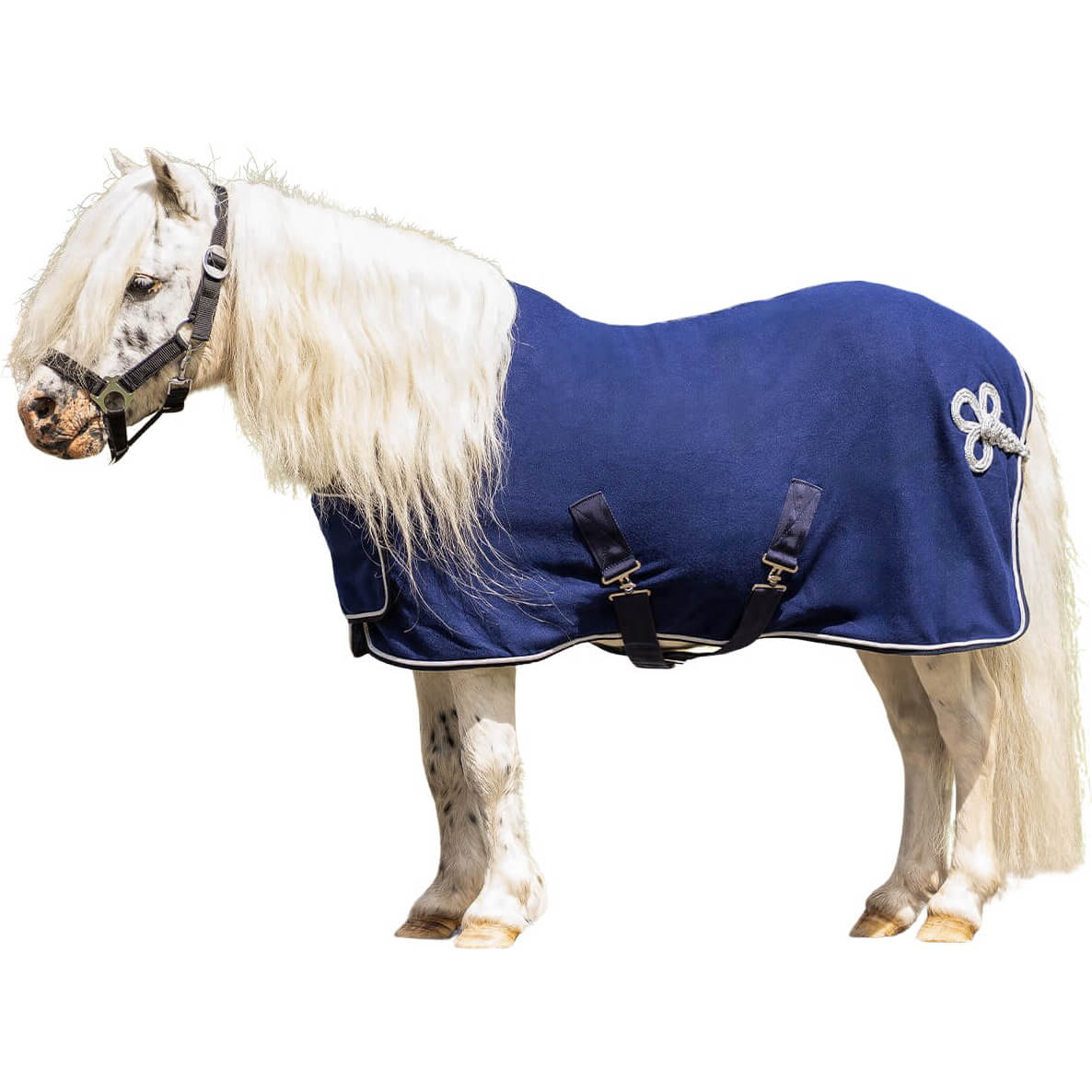 QHP Fleecedecke Falabella mit Ornament, Abschwitzdecke