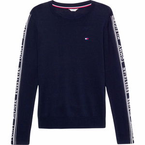 Tommy Hilfiger Equestrian Pullover Damen Seattle Jacquard Logo FS24, Rundhalspullover Tommy Hilfiger Equestrian Pullover Damen Seattle Jacquard Logo FS24, Rundhalspullover
