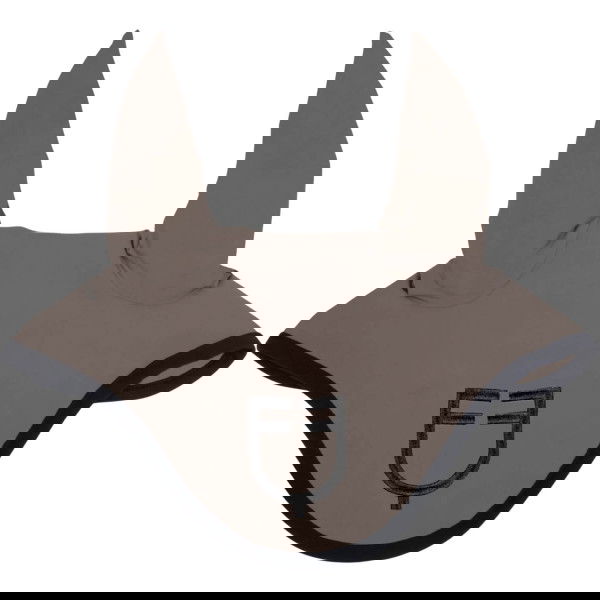 Equestro Fliegenhaube Stretch Black Line, Fliegenmütze, Fliegenohren