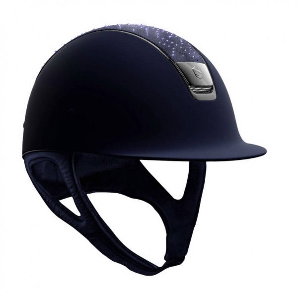 Samshield Riding Helmet Classic Shadowmatt, Top Azetc, Trim + Blazon Black Chrome