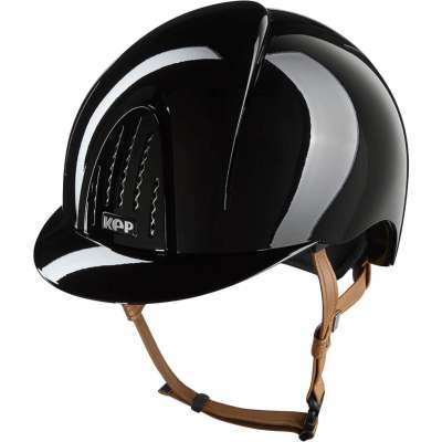 KEP Riding Helmet Smart NOVA Metal Polish with Beige Chinstrap