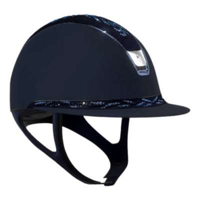 Samshield Riding Helmet MS 2.0 SM,Top+Frontal Band Flower Swarovski, Trim Chrome Blue, Blazon Chrome