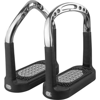 HS Sprenger Stirrups Flexcite Grip, Articulated Stirrups, Stainless Steel