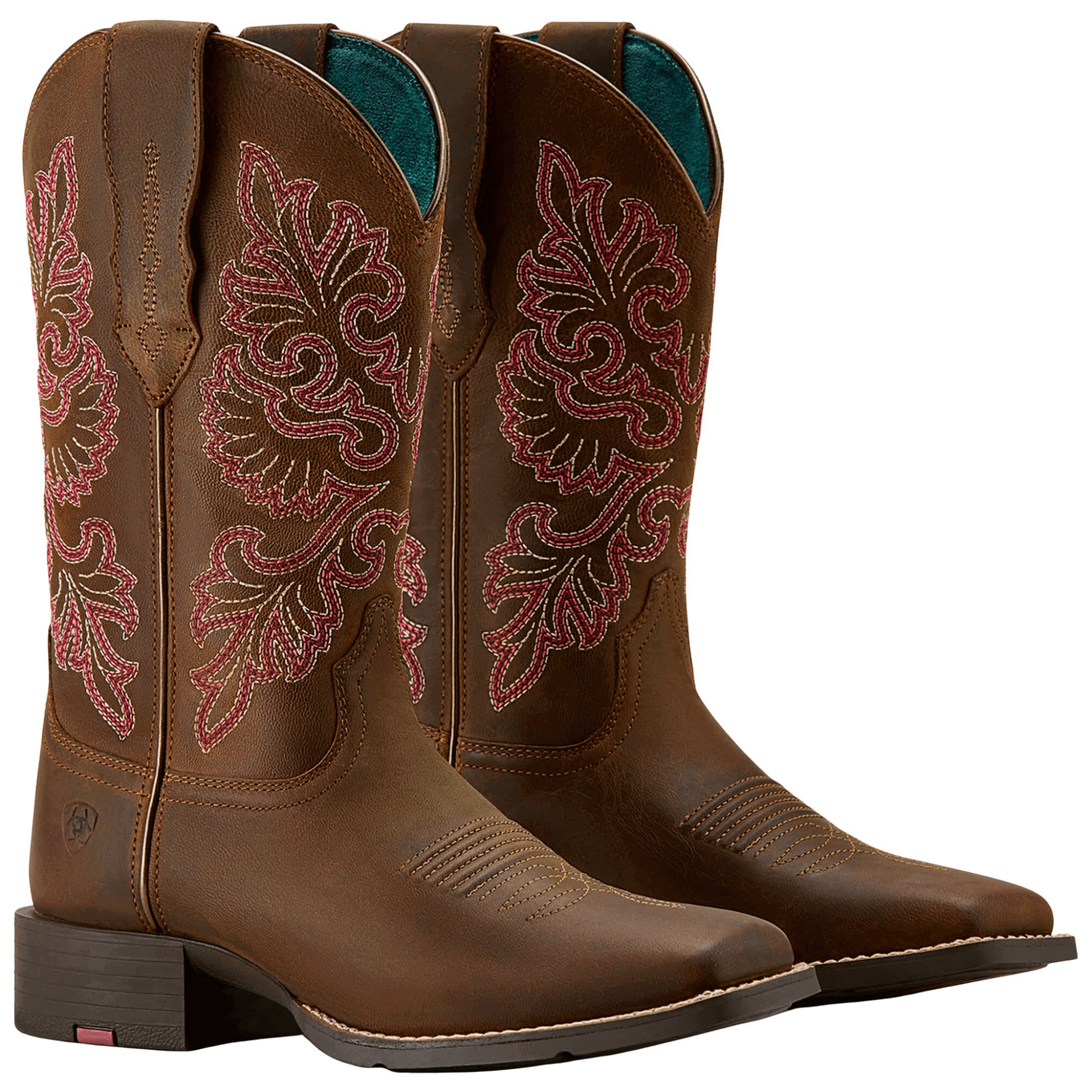 Ariat Stiefel Damen Round Up Wide Square Toe StretchFit, Westernstiefel, Leder