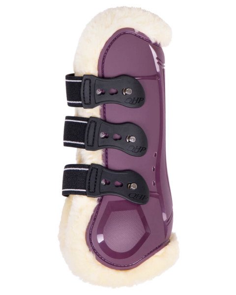 QHP Tendon Boots Menton with Synthetic Fur Edge