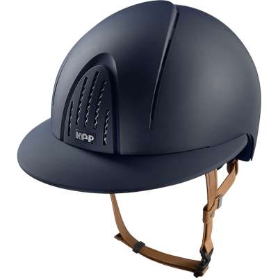 KEP Riding Helmet Smart NOVA Matt with Beige Chinstrap with Polo-Visor