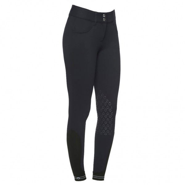 Cavalleria Toscana Reithose Damen American Perforated Logo Tape HW21, Kniebesatz, Knee-Grip
