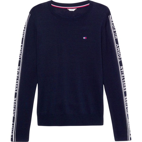 Tommy Hilfiger Equestrian Women´s Sweater Seattle Jacquard Logo SS24, Round Neck Sweater