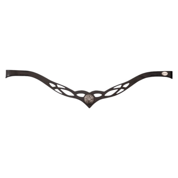 Kavalkade Browband Celtic, Stamped Leather, Silver Emblem