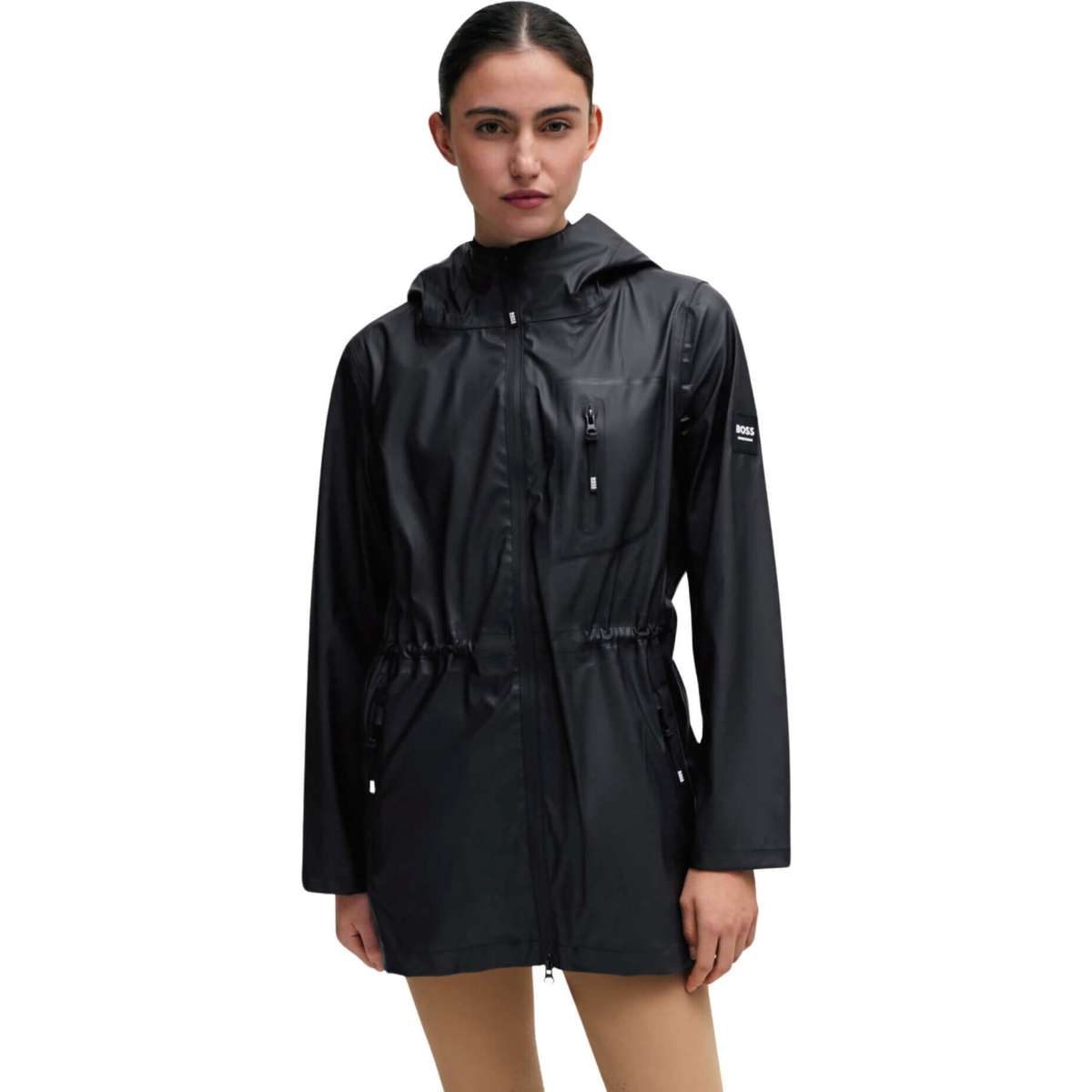 【PHOEBE ENGLISH】背面プリーツ Hooded Coat black COT 431 ARC CLOUD COAT — PHOEBE ENGLISH