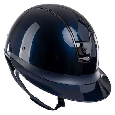 Samshield Riding Helmet Miss Shield Shadowglossy,Frontal Band Synthetic, Trim + Blason Black Chrome