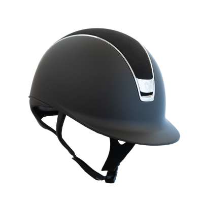 Samshield Riding Helmet Classic 2.0 Shadowmatt, Top Alcantara, Trim + Blazon Chrome