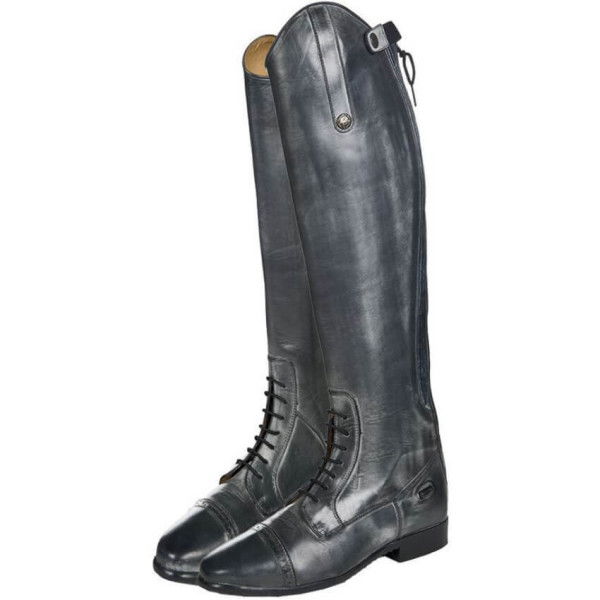 HKM Riding Boots Valencia, Leather Riding Boots, Black/Grey