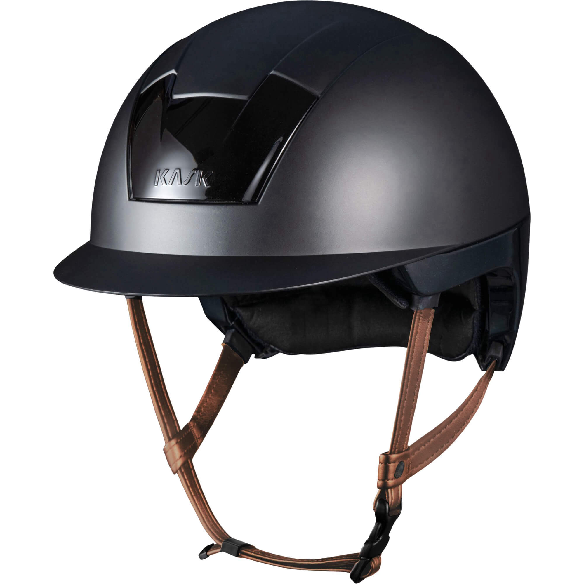 Kask Reithelm Kooki Matt Lederriemen Hellbraun