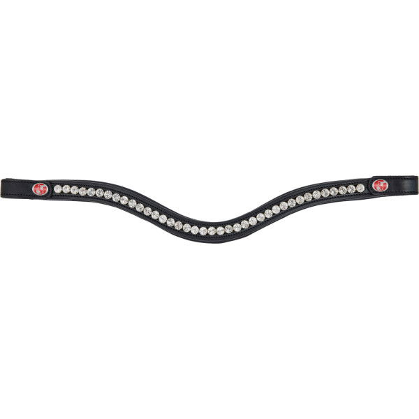 Kieffer Browband Flexiloop, Quick-Release Buckle, 8 mm Crystals, Black