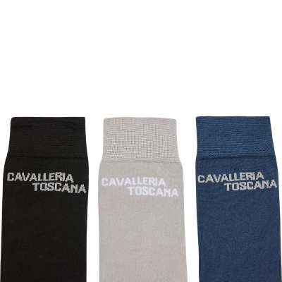 Cavalleria Toscana Reitsocken Jacquard Logo, Kniestrümpfe, 3er Set
