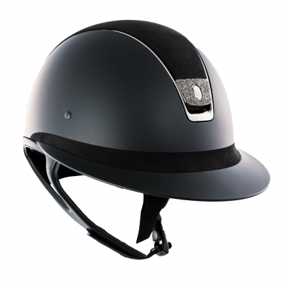 Samshield Riding Helmet Miss Shield SM,Top+FB Alct,Trim blk chrm,Blazon Crystal Fabric Metal Eclipse