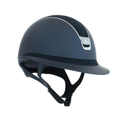 Samshield Riding Helmet MS 2.0 SM, Top+FB Flw Embroidery,Trim Chrm Silver, Blazon Crystl Fabric Silv