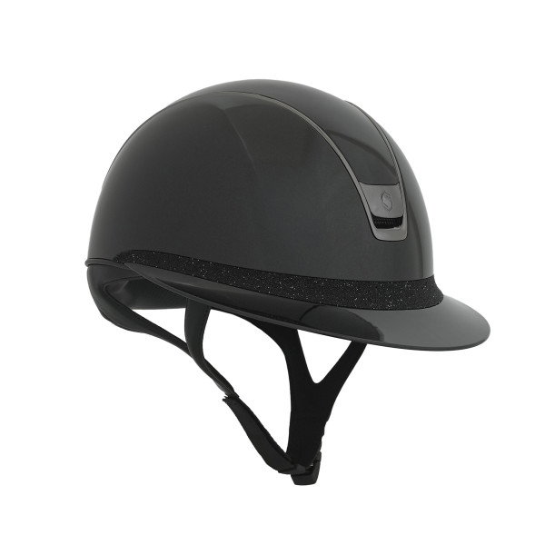 Samshield Reithelm MS 2.0 SG, Frontal Band Crystal Fabric Swarovski, Trim + Blason Black Chrome