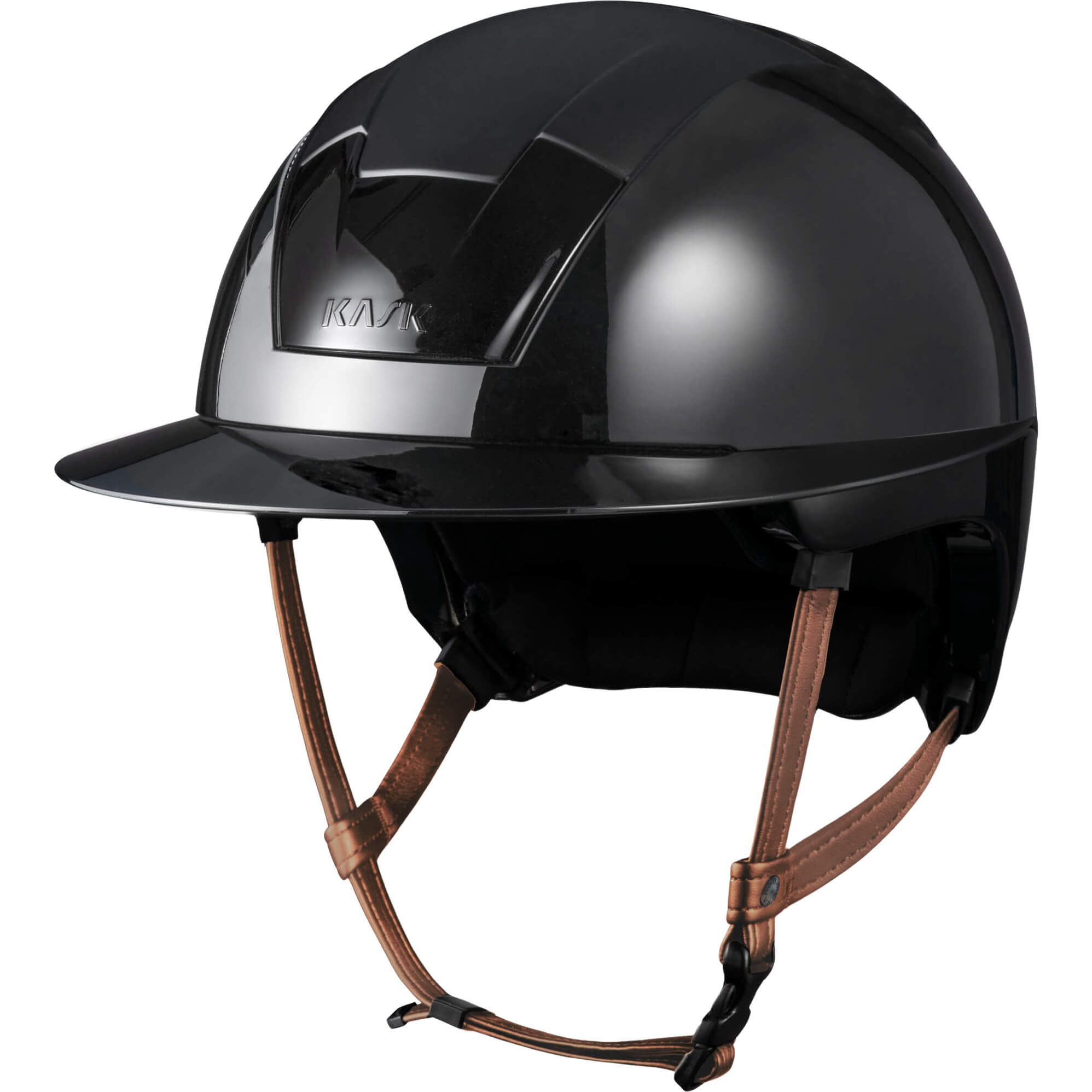 Kask Reithelm Kooki Lady Shine Lederriemen Hellbraun