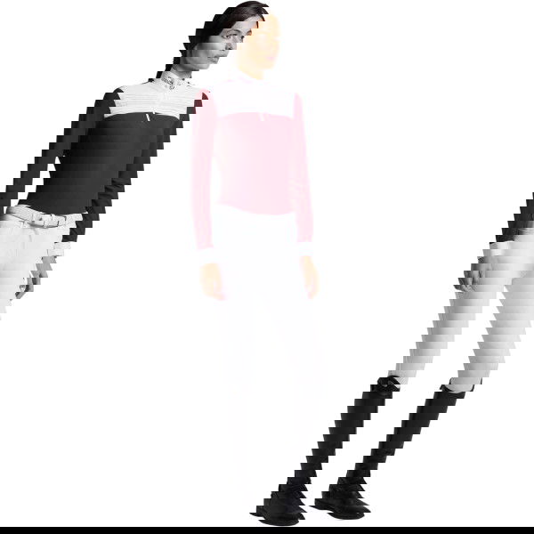 Cavalleria Toscana Women's Competition Shirt Pleated Insert FW25, long-sleeved