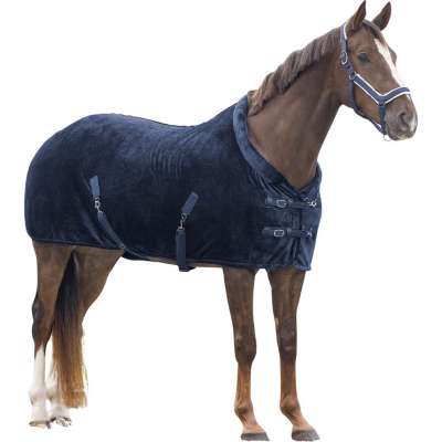 QHP Abschwitzdecke Sensisoft, Showdecke, Fleecedecke, mit abnehmbaren Bauchgurten