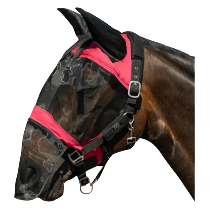 HKM Fliegenmaske Premium mit Nüsternschutz, mit Ohren, Fliegenschutzmaske